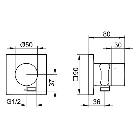 Вентиль Keuco Ixmo 59549010202 хром