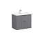 Тумба с раковиной VitrA Root Groove 69438 80 серый матовый