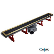 Душевой лоток Pestan Confluo Premium Line Black Glass Gold 850 13100118 матовый хром/золото