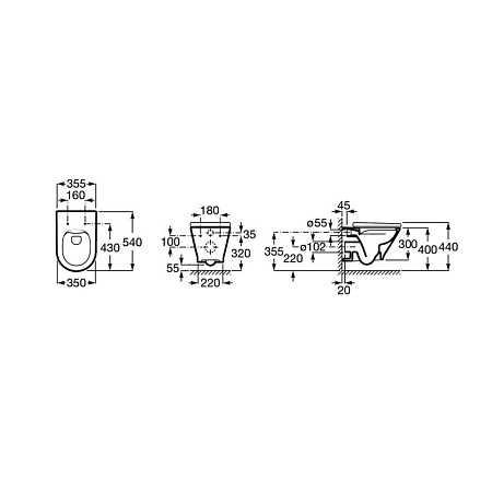 Унитаз подвесной Roca Gap Round Rimless 3460NL000