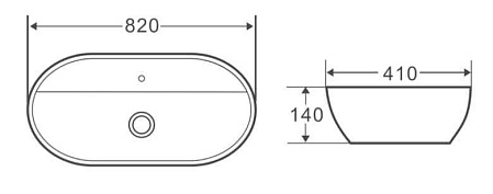 Раковина накладная BelBagno BB1347 41x81x13.5 белый