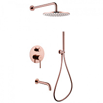 Душевая система ABBER Wasser Kreis AF8117RG скрытого монтажа с изливом, розовое золото Душевая система ABBER Wasser Kreis AF8117RG скрытого монтажа с изливом, розовое золото