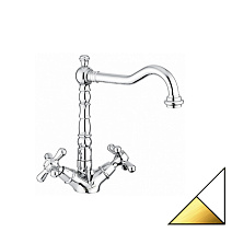 Смеситель Emmevi Deco Old 12613BO для раковины, белый/золото Смеситель Emmevi Deco Old 12613BO для раковины, белый/золото