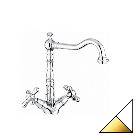 Смеситель Emmevi Deco Old 12613BO для раковины, белый/золото