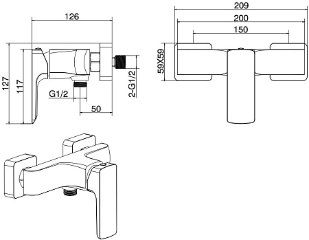 Смеситель Allen Brau Infinity 5.21010-31 для душа, черный