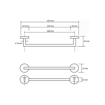 Полотенцедержатель Bemeta Hematit 159204042 60 антрацит матовый