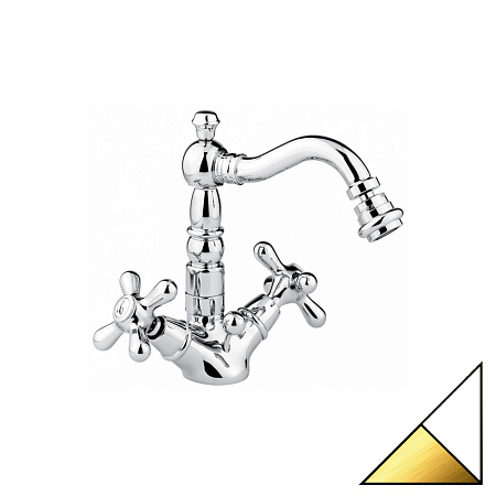 Смеситель Emmevi Deco Old 12614BO для биде, белый/золото