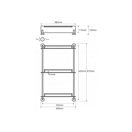 Полка Bemeta Omega 104202132 40 тройная
