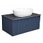 Тумба с раковиной La Fenice Terra FNC-01-TER-BG-80 Blu Grigio, столешница Black Olive Light Lappato - фото 1