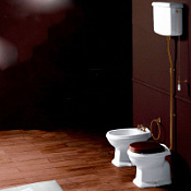 Унитаз Simas Arcade AR801bi + AR802bi с высоким бачком, с фурнитурой цвета бронза