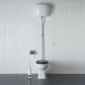 Унитаз напольный с высоким бачком Globo Paestum PA002.BI универсальный выпуск, хром