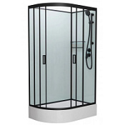 Душевая кабина Frank F412/1R М Black 120x180 без крыши, стекло матовое, черный