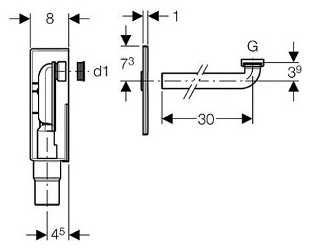 Сифон Geberit 151.120.21.1 для раковины, внутристенный