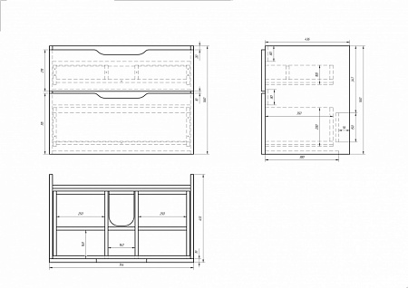 Тумба под раковину Dreja Q Eco 80 белая