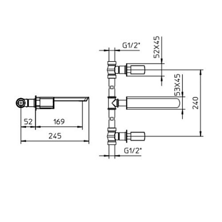 Смеситель Palazzani Mis 01306453 для раковины, золото