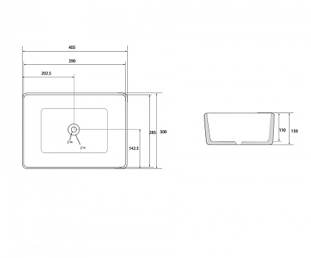 Раковина накладная ABBER Rechteck AC2213MG серый матовый