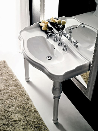 Раковина Kerasan Retro 105001*3 100 с 3 отверстиями под смеситель, белый