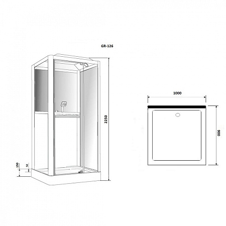Душевая кабина Grossman GR126 90х100 см