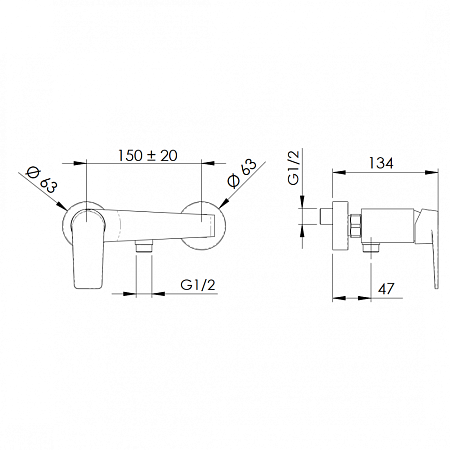 Смеситель Remer Dream D33 для душа, хром