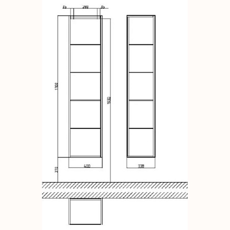 Шкаф-пенал Gustavsberg Puristic GB71PUTC40PH 40 черный