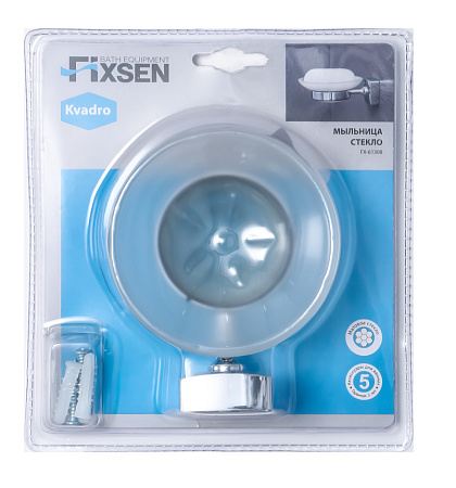 Мыльница стекло Fixsen Kvadro FX-61308 хром