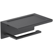 Держатель туалетной бумаги Aquatek Либра AQ4309MB с полкой, черный матовый