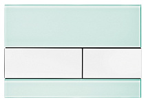 Кнопка смыва Tece Square 9240803 зеленое стекло, кнопка белая