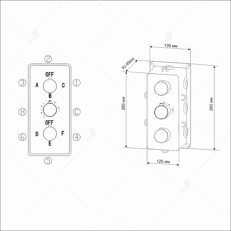 Термосмеситель встраиваемый RGW Shower Panels 21140541-31 хром