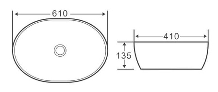 Раковина накладная BelBagno BB1348 42x61x14 белый
