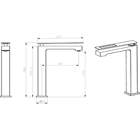 Смеситель Boheme Q 142-WUW для раковины, белый/синий