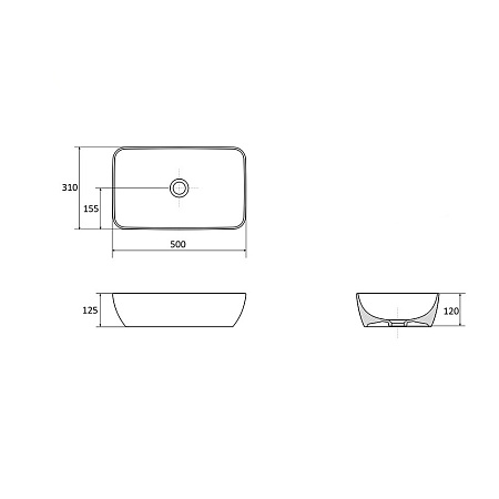 Раковина Ravak UNI 500 R SLIM XJX01150001