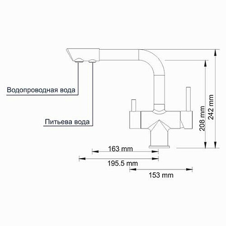 Смеситель WasserKRAFT A8047 для кухонной мойки, темная бронза