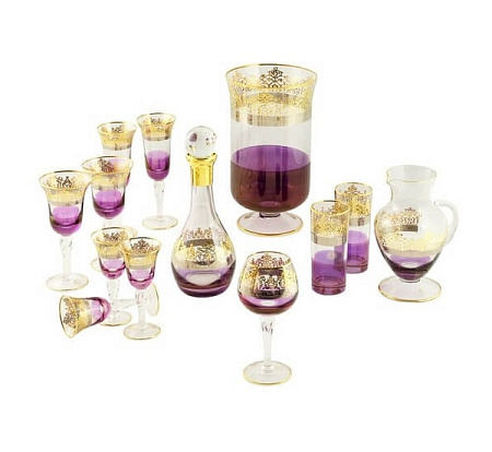 Кувшин Migliore Luciana 25575 хрусталь фиолетовый/декор золото