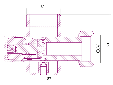 Вентиль Сунержа 00-1330-0134 угловой, под шестигранник, хром