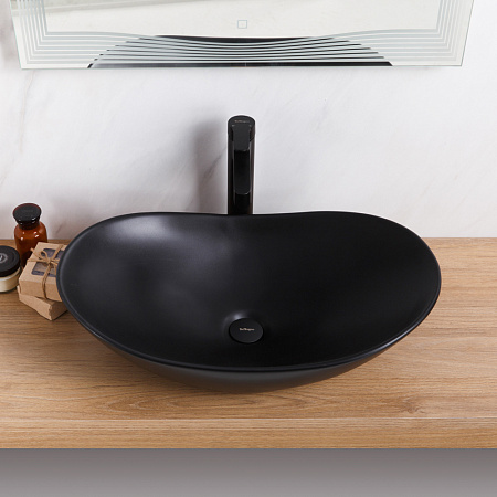 Раковина накладная BelBagno BB1404-H301 60.5x37x15 черный матовый