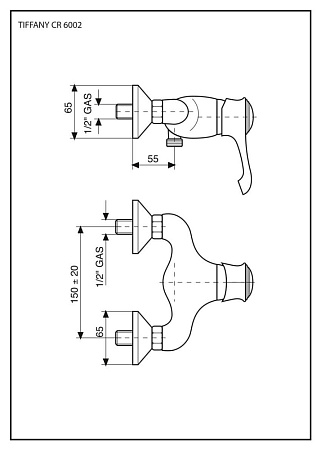 Смеситель Emmevi Tiffany 6002OR для душа, золото