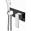Гигиенический душ со смесителем Boheme 147-BCR.2 черный/хром