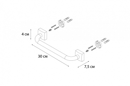 Поручень Fixsen Kvadro FX-61317 хром
