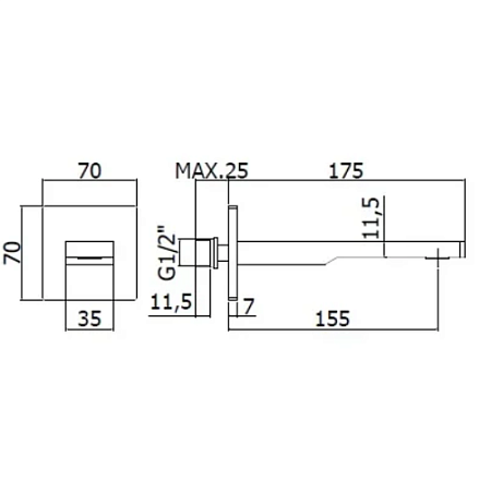 Излив Paffoni Tango ZBOC120NO для ванны, черный матовый