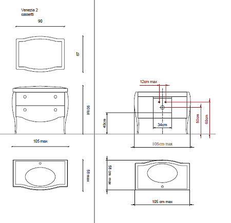 Зеркало Cezares Cleo CLEO.06 90 черный