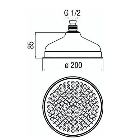 Верхний душ Nobili AD139/12BR 20 бронза