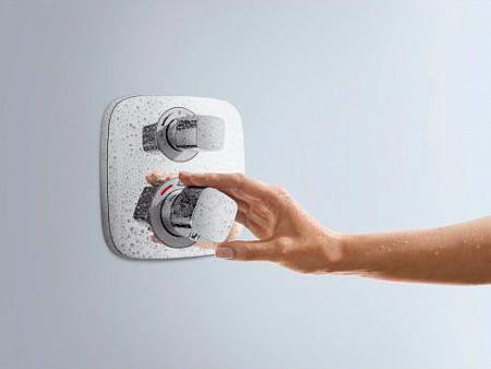 Термостат Hansgrohe Ecostat E 15708000 для ванны с душем, с запорным вентилем, хром