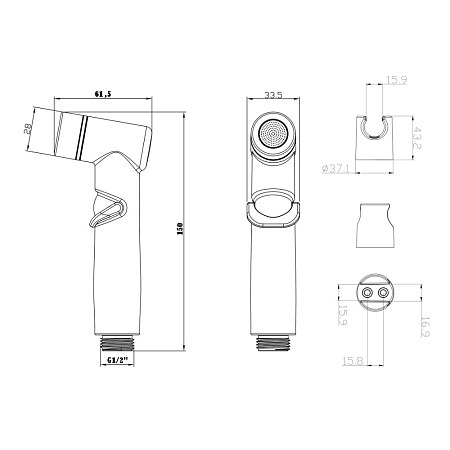 Гигиенический душ Lemark LM8088BL черный