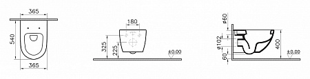 Чаша для унитаза подвесного VitrA Sento 4448B003-0075