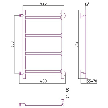 Полотенцесушитель водяной Стилье Версия-Б1 60х40 хром