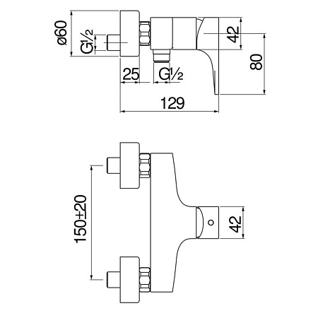 Смеситель Nobili Seven SE124130BM для душа, черный матовый