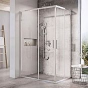 Душевой уголок Ravak Blix Slim BLSRV2K-80/BLSRV2K-100 X1XM40C00Z1+X1XMA0C00Z1 Transparent, хром