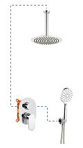Душевой комплект AQG Beta 19BETER21702 хром