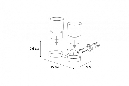 Подстаканник двойной Fixsen Kvadro FX-61307 хром