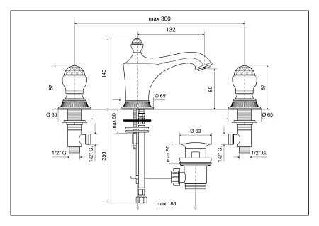 Смеситель Emmevi The One 98033VSWCR для раковины, хром